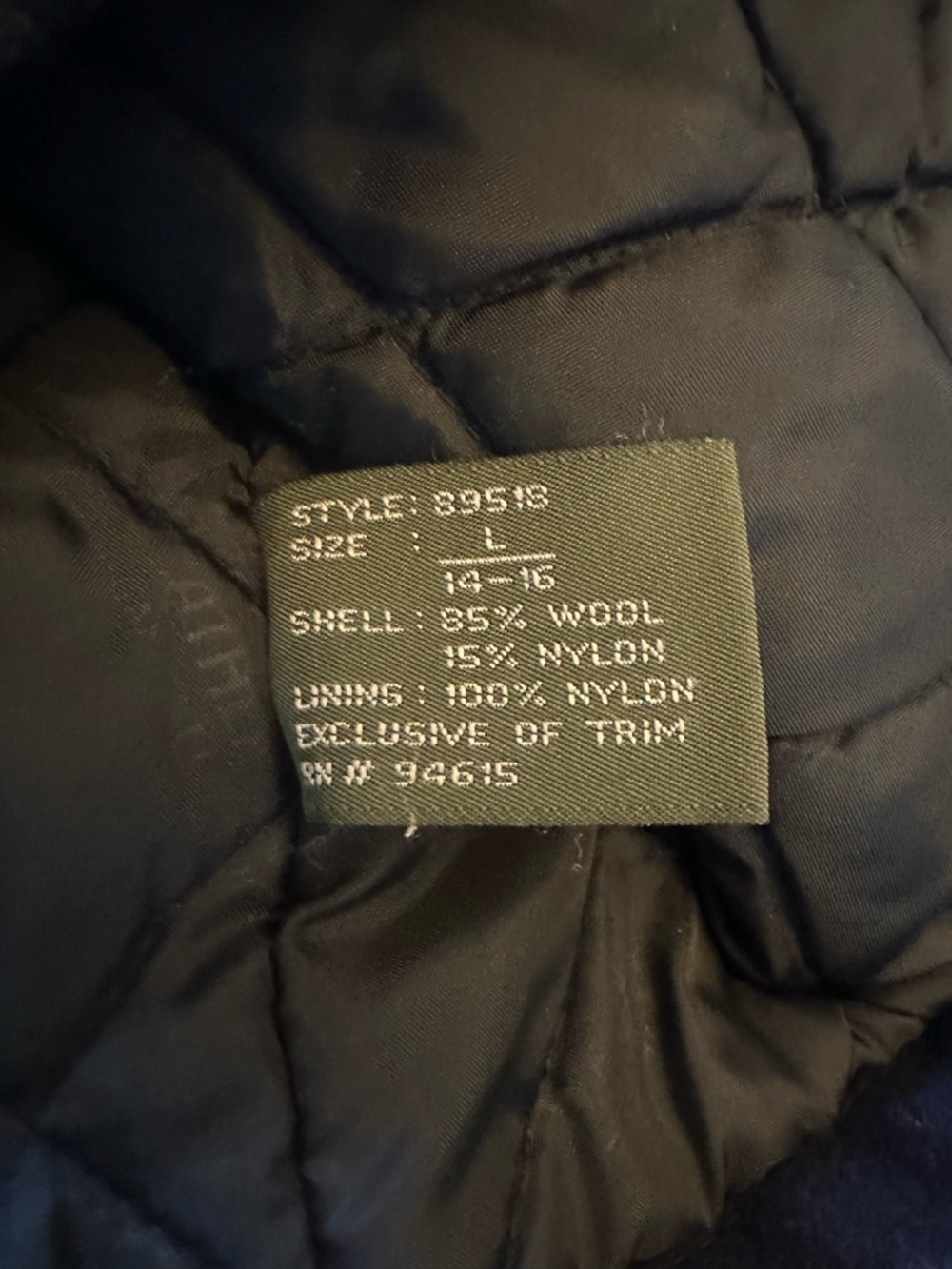 Navy blue women’s peacoat wool blend size L 14 _ 16 - Picture 4 of 10